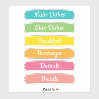 Pegatina Recipe Dividers Personalized