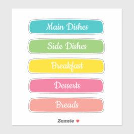 Pegatina Recipe Dividers Personalized