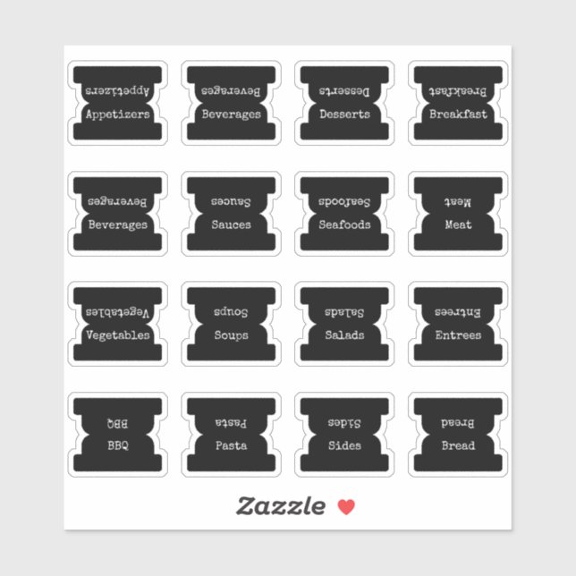 Pegatina Recipe Index Divider Side Tab Black Folding  (Hoja)