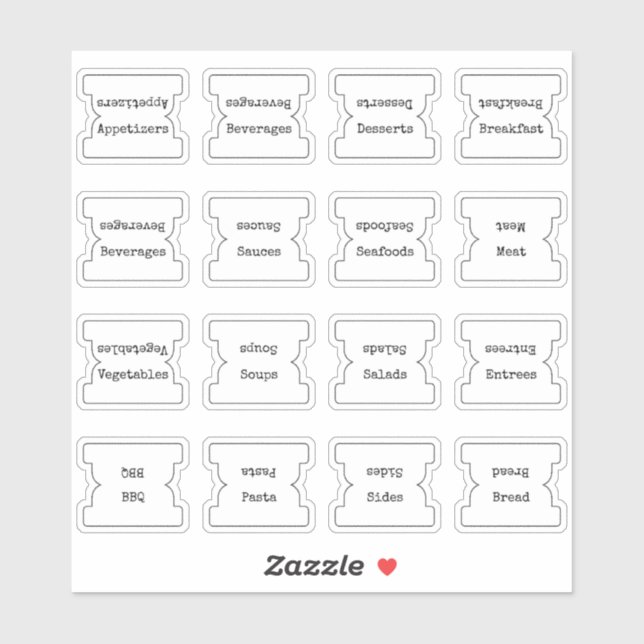 Pegatina Recipe Index Divider Side Tab White Folding (Hoja)