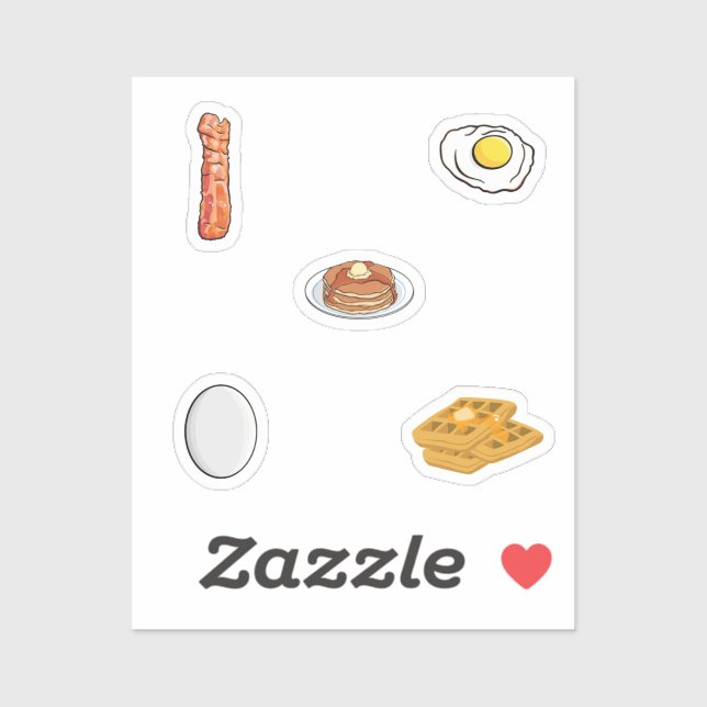 Pegatina Recogida de alimentos para el desayuno (Hoja)