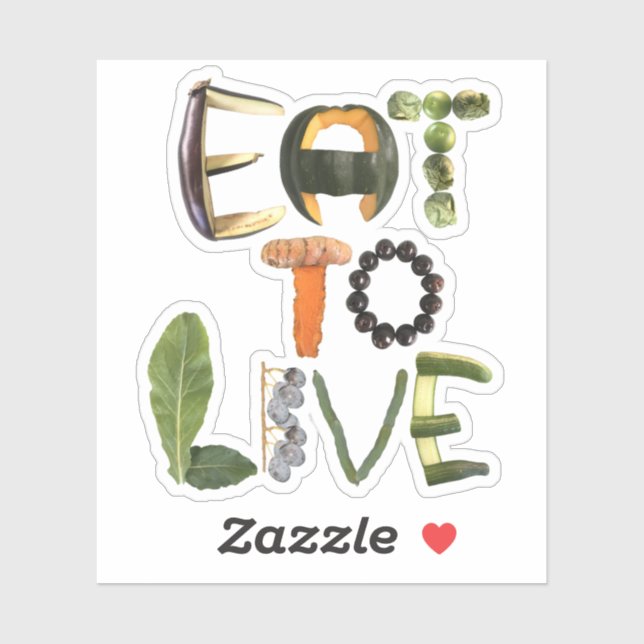 Pegatina Recordatorio de alimentación saludable para vivir  (Hoja)