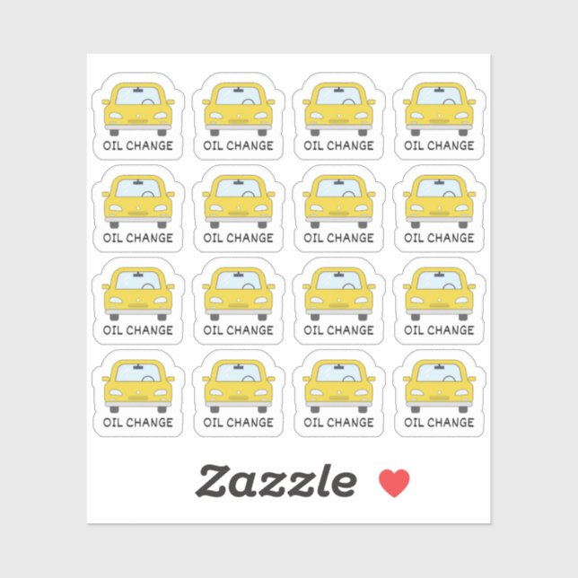 Pegatina Recordatorio de cambio de aceite de mantenimiento  (Hoja)