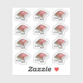 Pegatina Recordatorio de devolución de libros de biblioteca