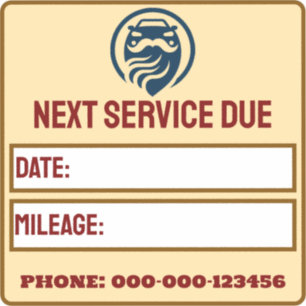 Pegatina Recordatorio de Servicio de Auto Moderno