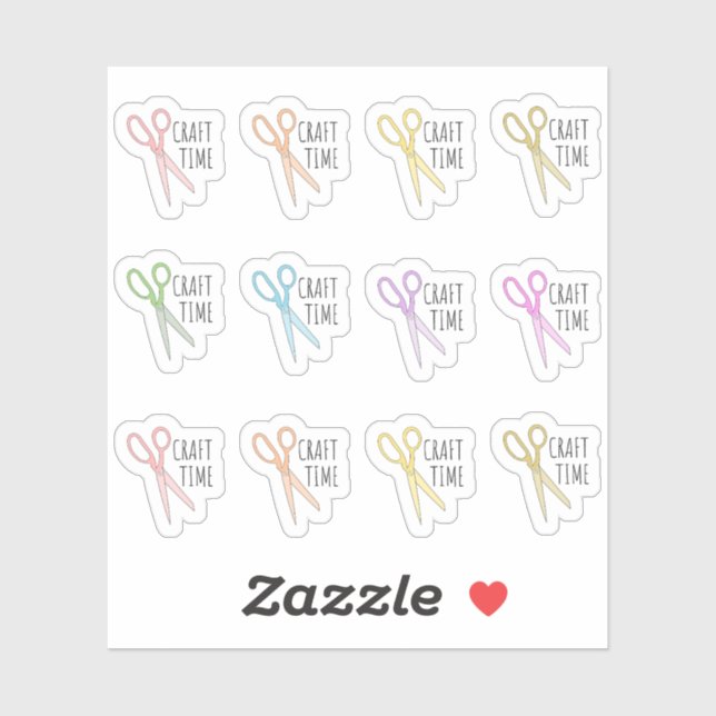 Pegatina Recordatorio de tiempo de manualidades Tijeras Pla (Hoja)