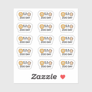 Pegatina Recordatorio del día del zoológico: animales salva