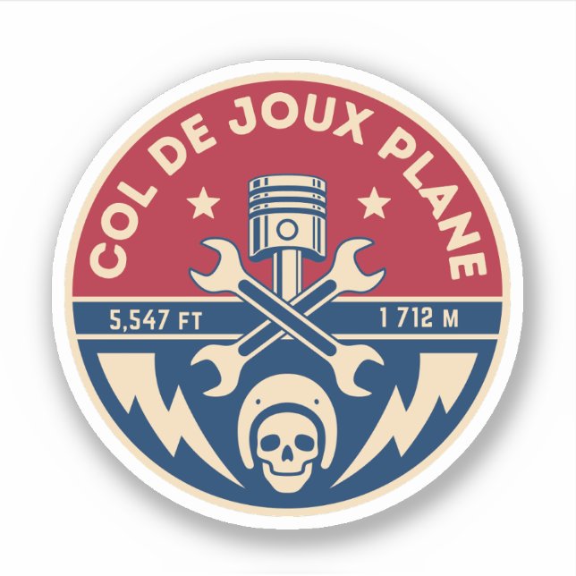 Pegatina Recorrido de Col de Joux Plane francés Alpes motob (Anverso)