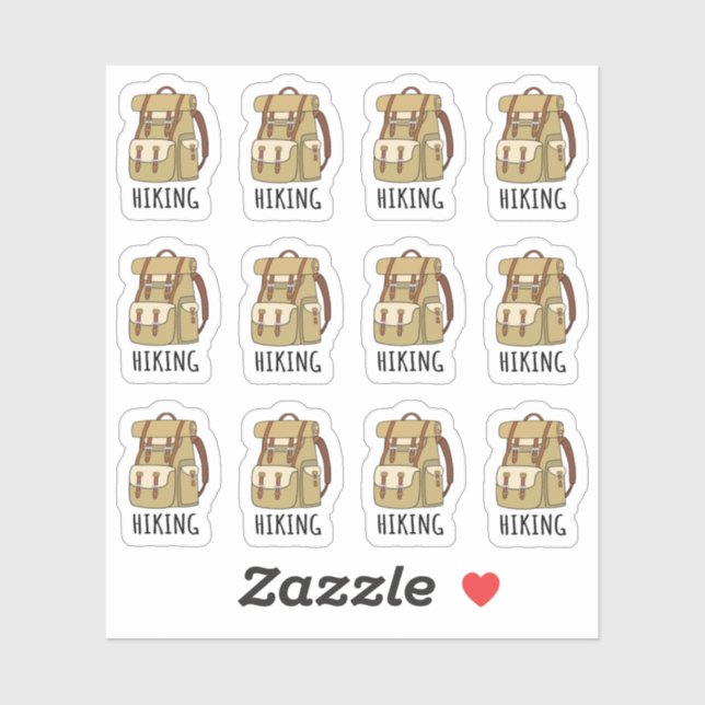 Pegatina Recorrido de mochilas de senderismo planeador de e (Hoja)