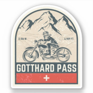 Pegatina Recorrido en moto por el paso de Gotthard en los A