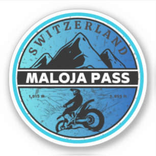Pegatina Recorrido en moto por el paso de Maloja en los Alp