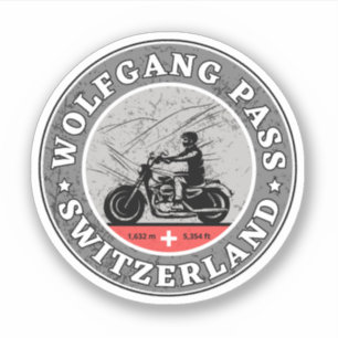 Pegatina Recorrido en moto por los Alpes suizos de Wolfgang
