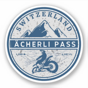 Pegatina Recorrido en motocicleta por el paso de Ächerli en