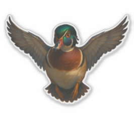 Pegatina recortada de pato de madera