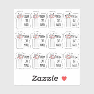 Pegatina Recortar las uñas del gato recortando el Mascota d