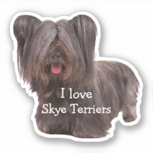 Pegatina Recorte de la raza del perro de Skye Terrier