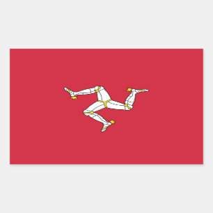 Pegatina Rectangle con bandera de la Isla de Man, 