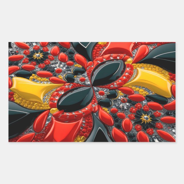 Pegatina Rectangle con colores alemanes (Anverso)