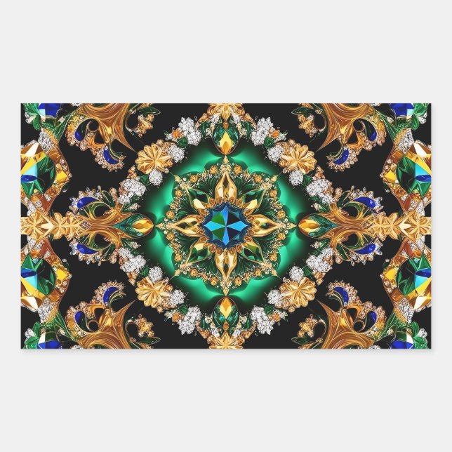 Pegatina Rectangle con colores brasileños (Anverso)