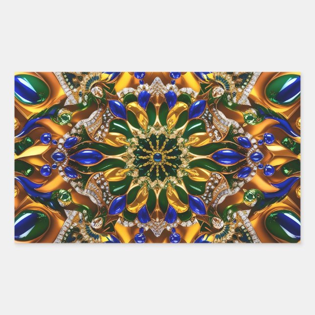 Pegatina Rectangle con colores de Brasil (Anverso)