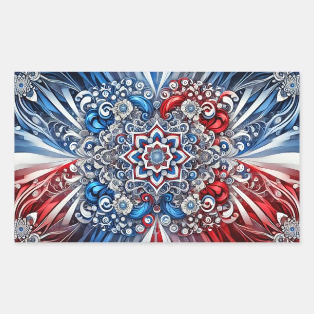 Pegatina Rectangle con colores franceses (Anverso)