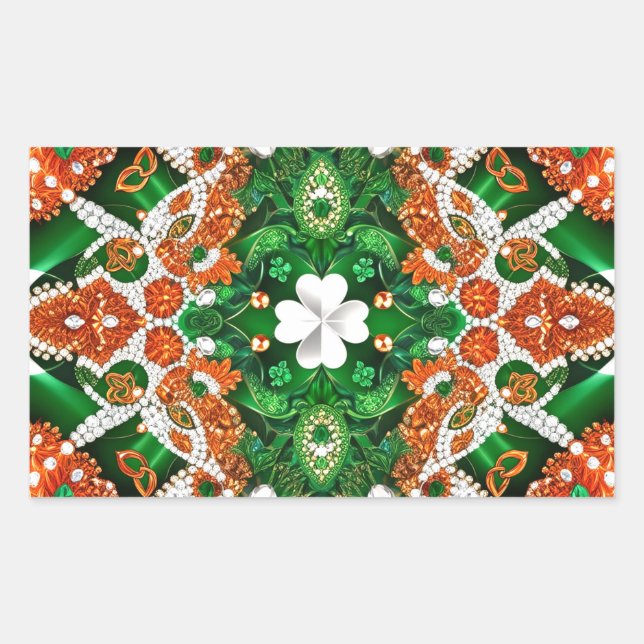 Pegatina Rectangle con colores irlandeses (Anverso)