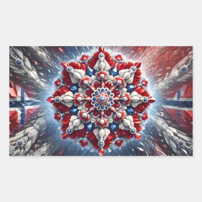 Pegatina Rectangle con colores noruegos (Anverso)