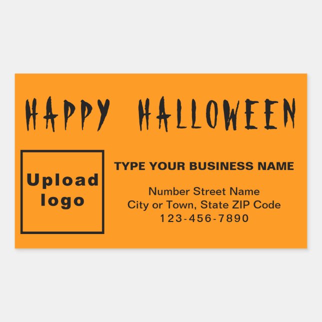 Pegatina Rectangle de Naranja de Halloween de nego (Anverso)