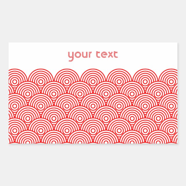 PEGATINA RECTANGULAR 青海波風(赤色) (Anverso)