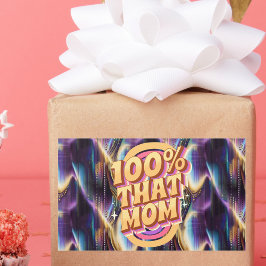 Pegatina Rectangular 100% Que Mamá Resumen El Patrón