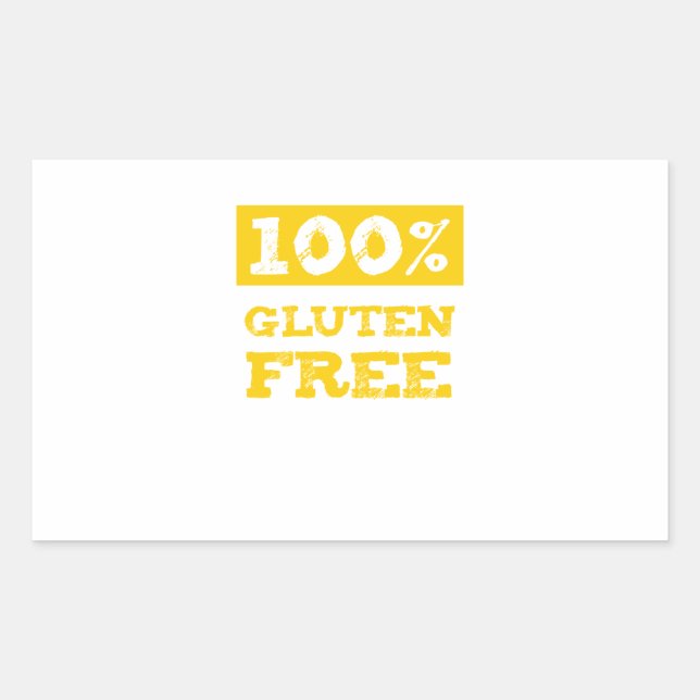 Pegatina Rectangular 100% sin gluten (Anverso)