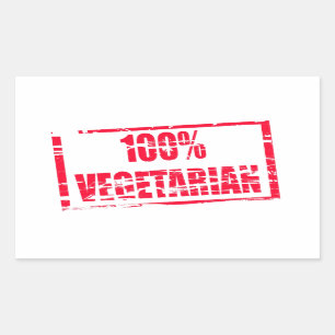 Pegatina Rectangular 100% vegetariano