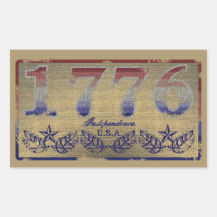 Pegatina Rectangular 1776 Independencia 