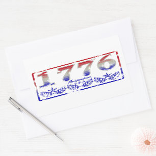 Pegatina Rectangular 1776 Independencia