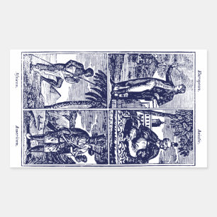 Pegatina Rectangular 1831 razas de humanidad