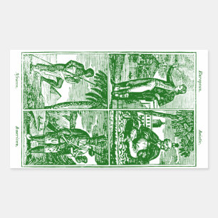Pegatina Rectangular 1831 razas de humanidad