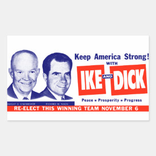 Pegatina Rectangular 1956 Votación Ike y Dick
