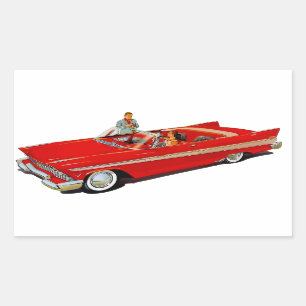 Pegatina Rectangular 1957 Plymouth Belvedere Coupe convertible