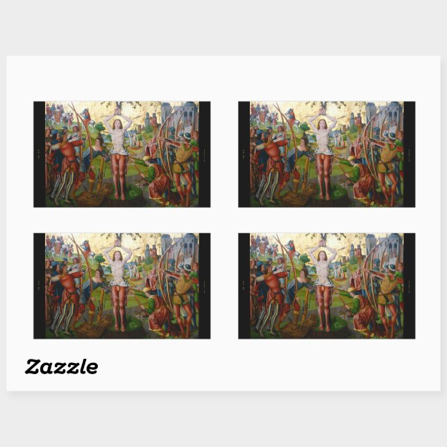 Pegatina Rectangular 1.ª martirio de San Sebastián (M 013) (Hoja)