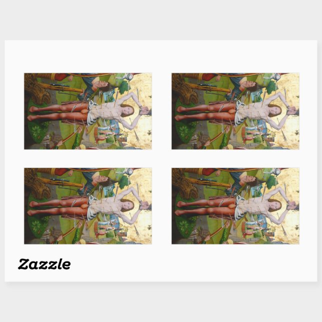 Pegatina Rectangular 1.ª martirio de San Sebastián (M 013) (Hoja)