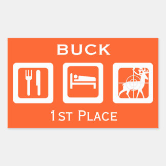 Pegatina Rectangular 1.ᵉʳ Naranja Deer Crosshaires Hunting