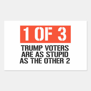 Pegatina Rectangular 1 de 3 votantes de Trump