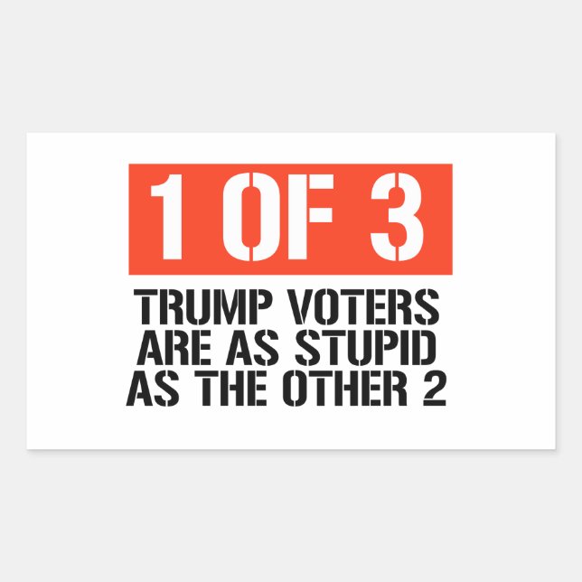Pegatina Rectangular 1 de 3 votantes de Trump (Anverso)