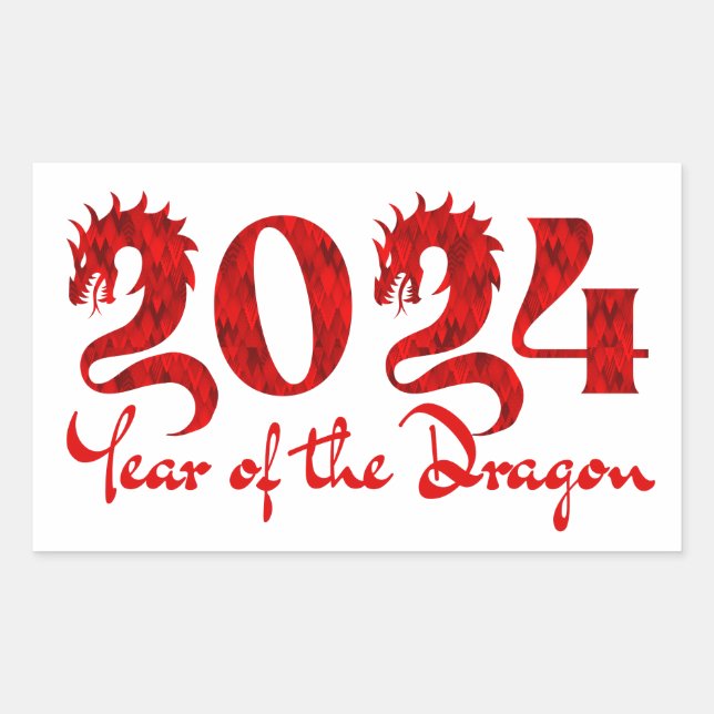 PEGATINA RECTANGULAR 2024 AÑO DEL DRAGÓN ROJO (Anverso)