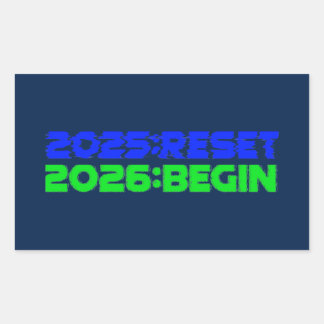 Pegatina Rectangular 2025:RESET/2026:BEGIN Sticker