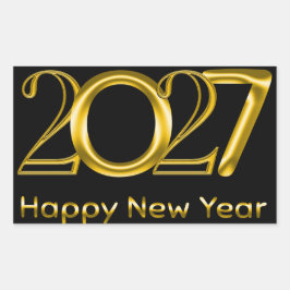 Pegatina Rectangular 2027 Feliz Año Nuevo