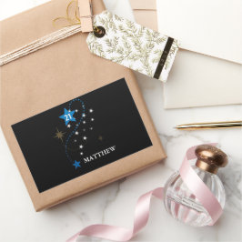 Pegatina Rectangular 21 años azul y negro personalizado