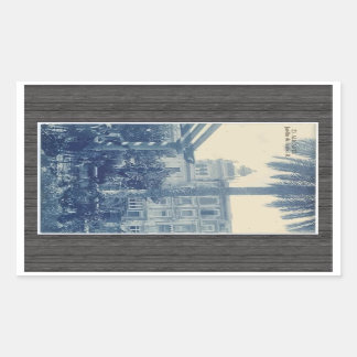 Pegatina Rectangular 23.Alicante Jardin De Isabel Ii, Vintage