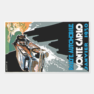 Pegatina Rectangular 2.º Gran Premio Automóvil de Montecarlo