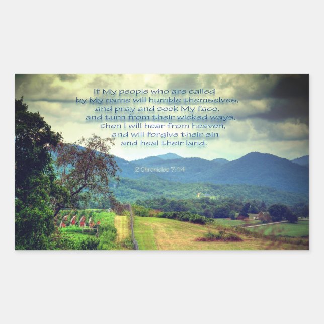 Pegatina Rectangular 2 Chronicles 7:14 (Anverso)